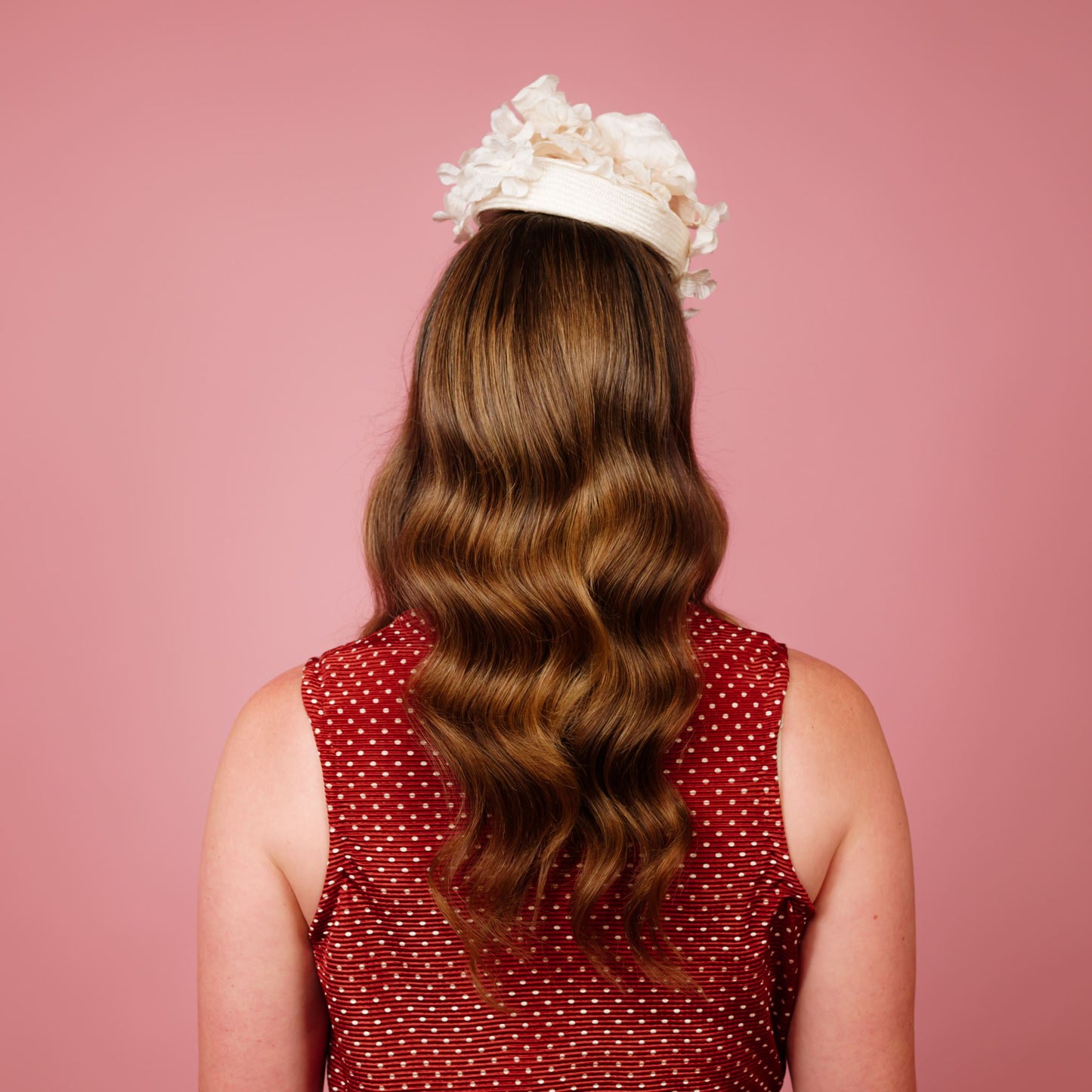 Seline straw beret with silk flowers in ivory