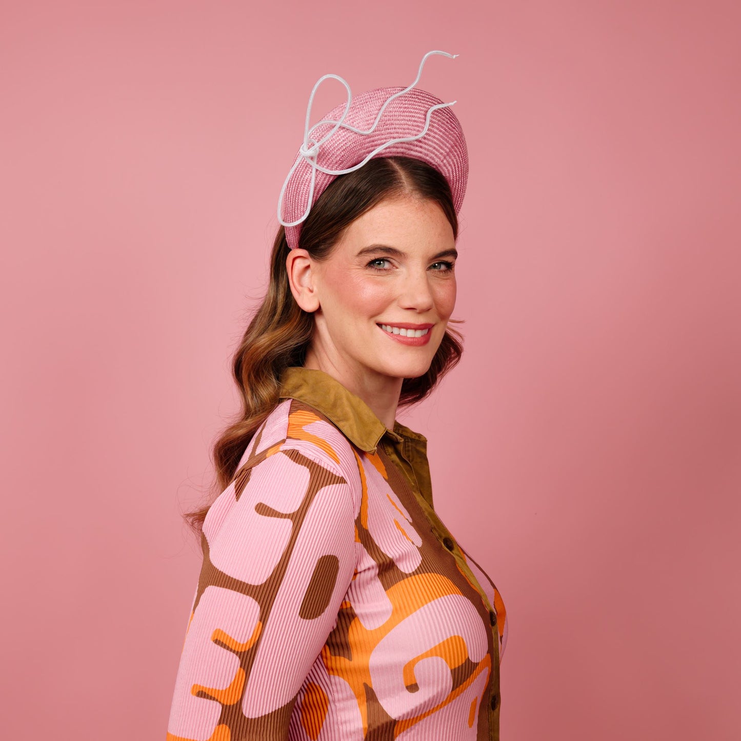 Venus Straw Halo with Floating Crinoline Bow