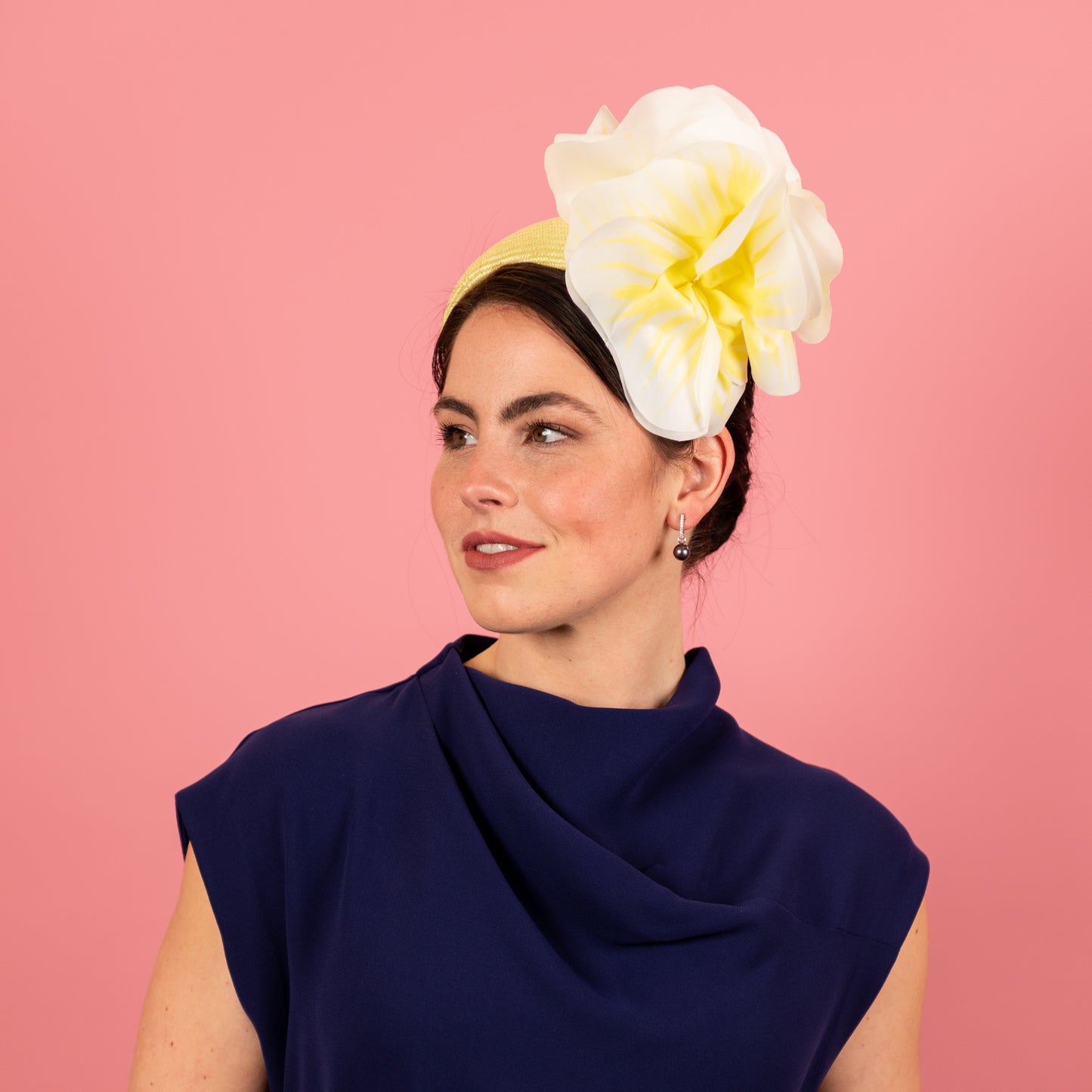 Victoria Headband with Silk Poppy Flowers in Yellow