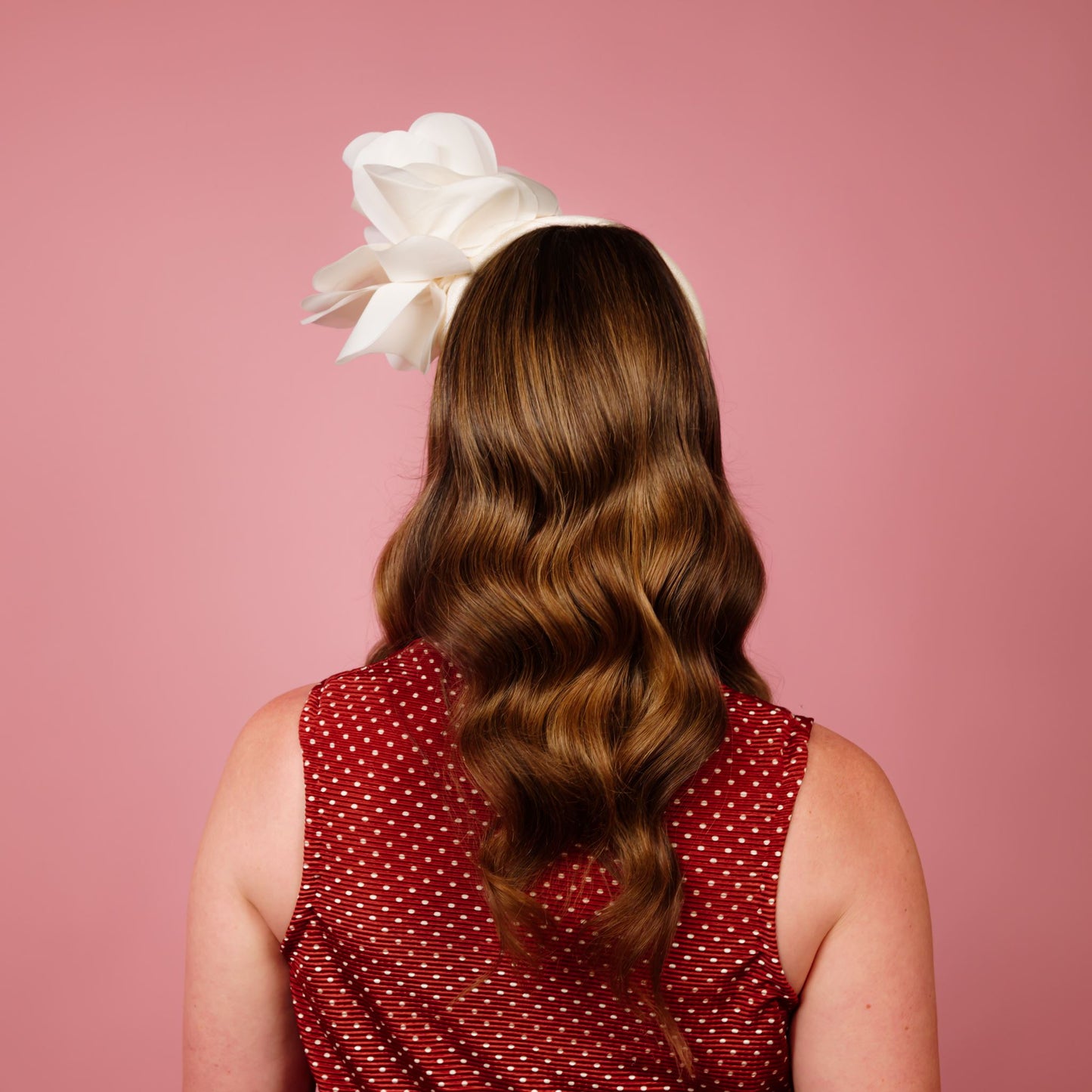 Victoria Headband with Silk Poppy Flowers in White