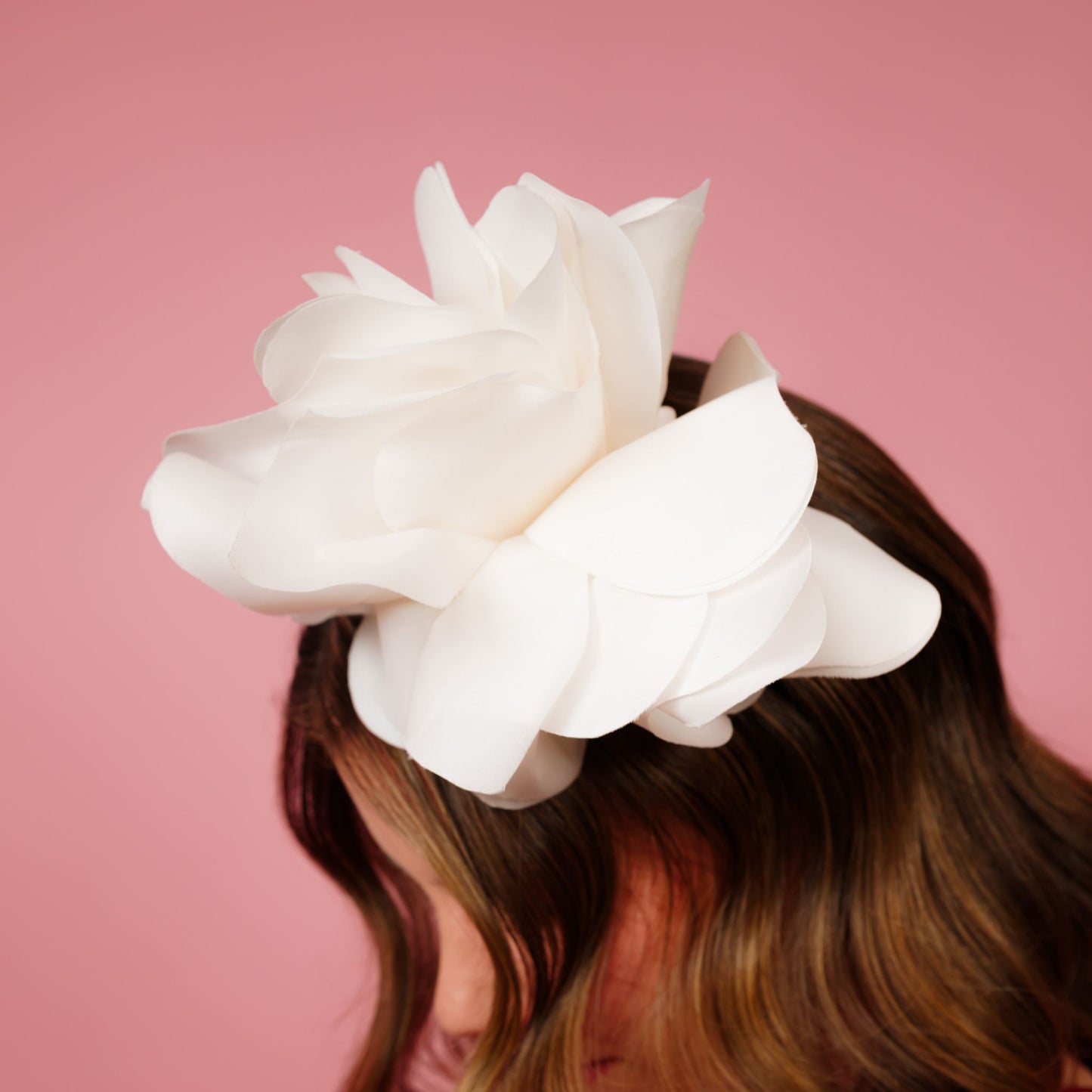Victoria Headband with Silk Poppy Flowers in White