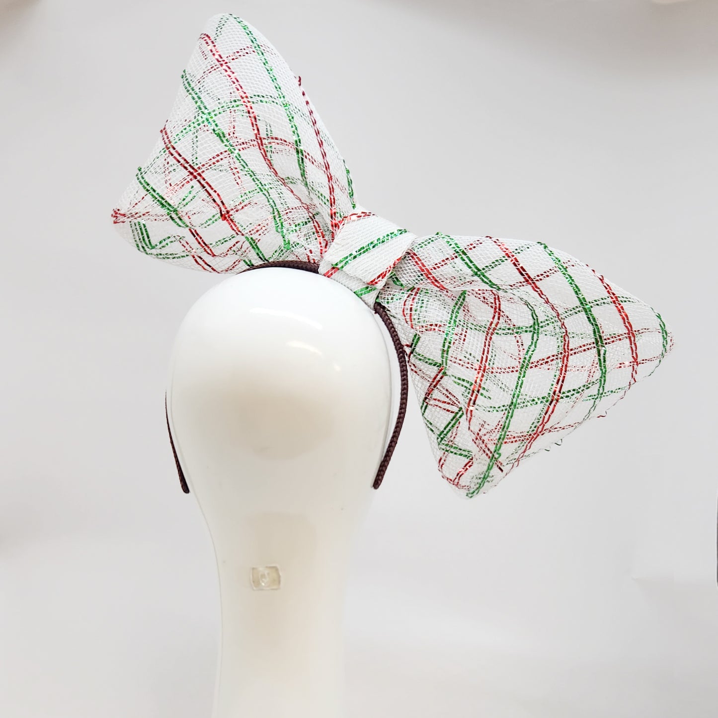 Peppermint Candy Cane Large Bow Headband