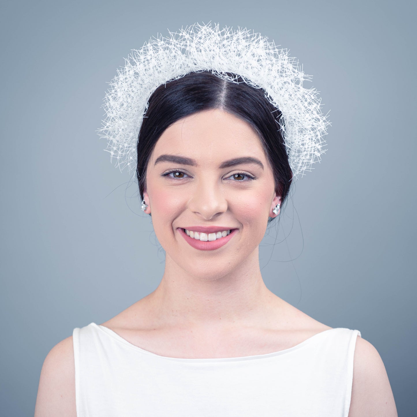 You Are the Best Thing Ruffle Veil Headpiece in Ivory